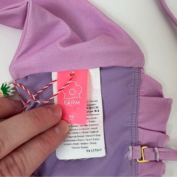 NWT Farm Rio Painted Fishes Bikini Top Lilac - Picture 8 of 12